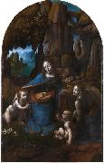 LEONARDO da Vinci Virgin of the Rocks,completed (mk08) china oil painting reproduction